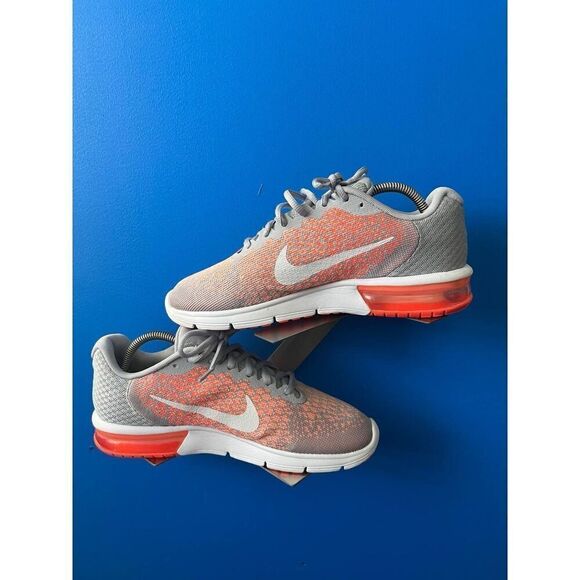 Nike Air Max Sequent 2, 852465-005 Gray/Orange/White, Women's Size 10 - Picture 1 of 6
